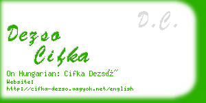 dezso cifka business card